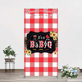 Aperturee Aperturee Red Plaid Babyq Summer Baby Shower Rectangle Backdrop